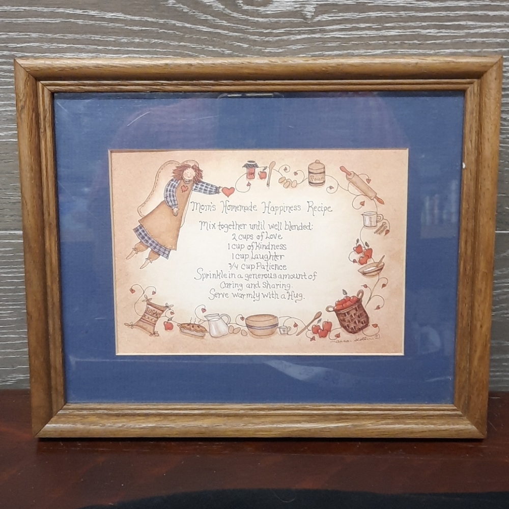 Mom's home made recipe happiness country wall art